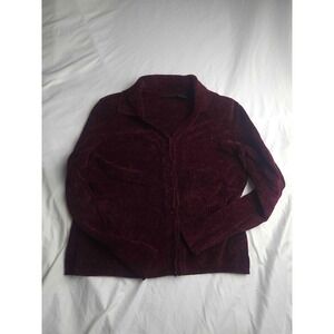 Laura Scott Cardigan Sweater Womens Medium Purple Knit Button Front Long Sleeve